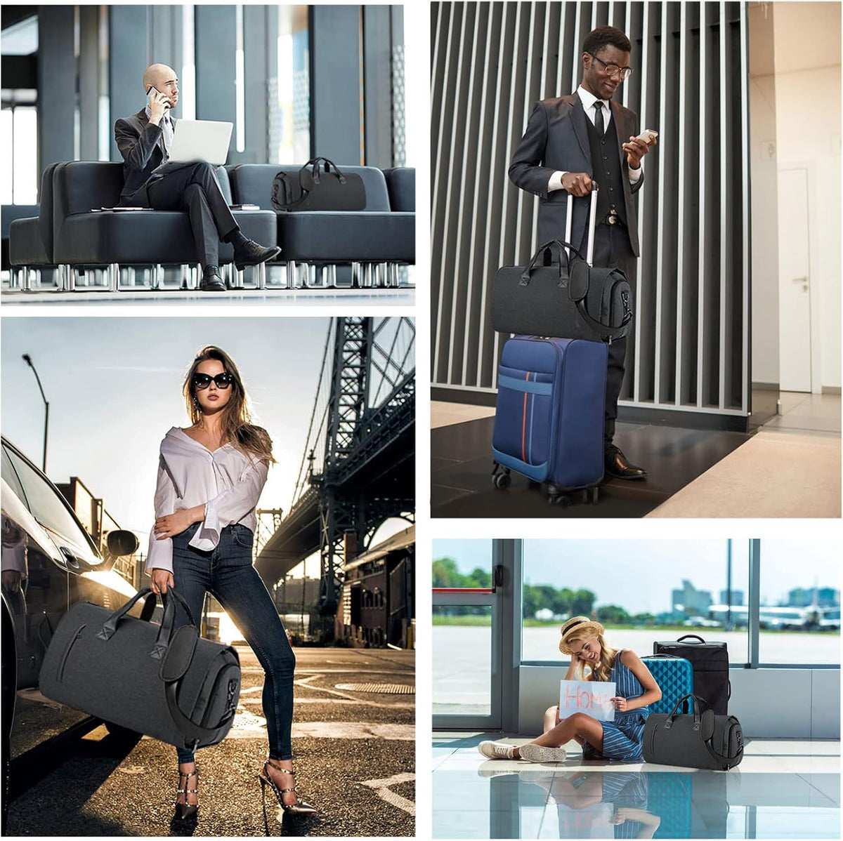Convertible Garment Duffel Bag with Shoe Compartment E902212