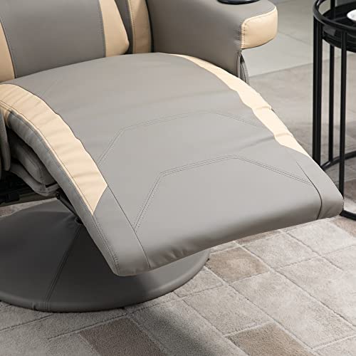 Manual Recliner Armchair PU Leather with Adjustable Leg Rest H283