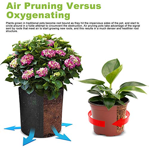 8 Pack 5 US Gallon Heavy Duty Nonwoven Fabric Grow Pots with Handles A1684