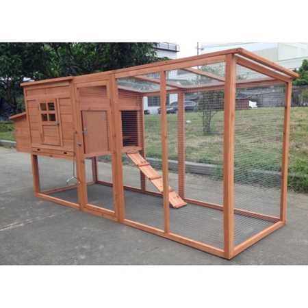 Brown Solid Wood Chicken Coop M254367