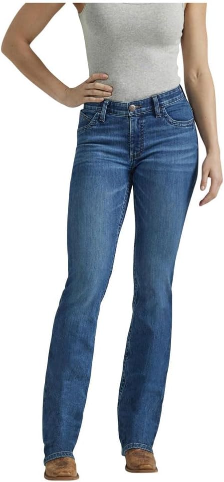 Jennifer Blue Mid Rise Bootcut Jean W52338