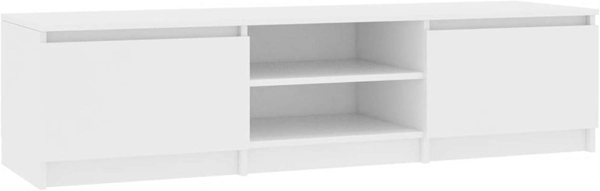 White TV Cabinet with 2 Drawers and 2 Open Compartments X153