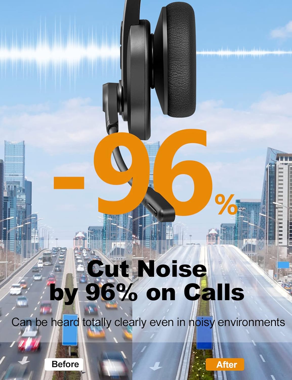 Bluetooth Trucker Headset with Noise Canceling Microphone C576368