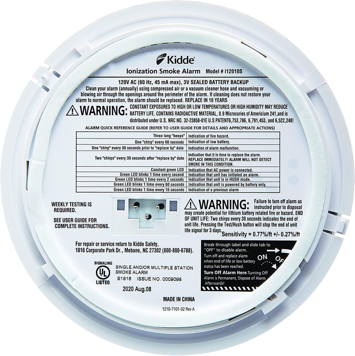 Pack of 6 Hardwired Smoke Alarm with Lithium Battery Backup Z2192