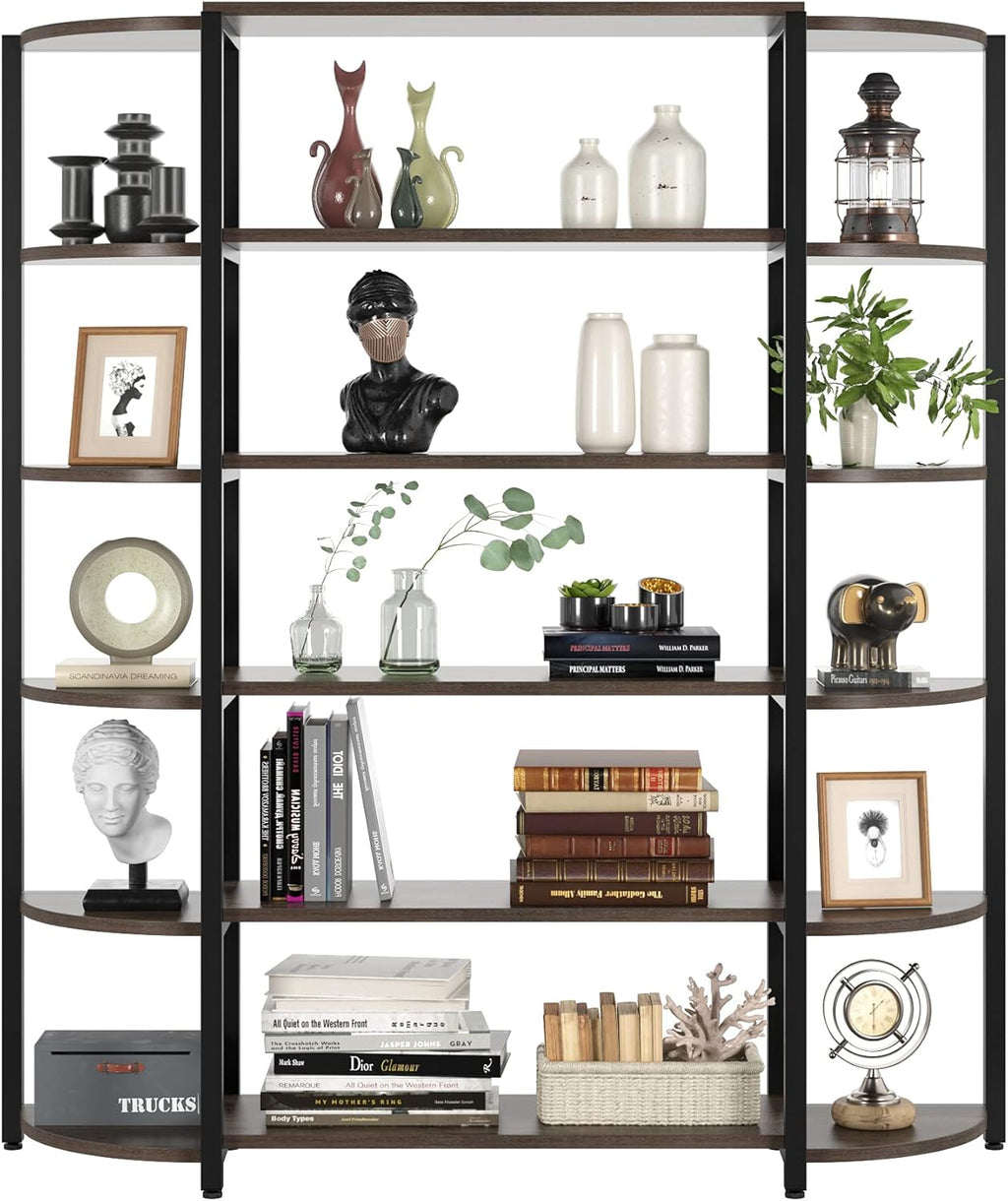 6-Tier Wooden Bookcase with Adjustable Feet Z650752