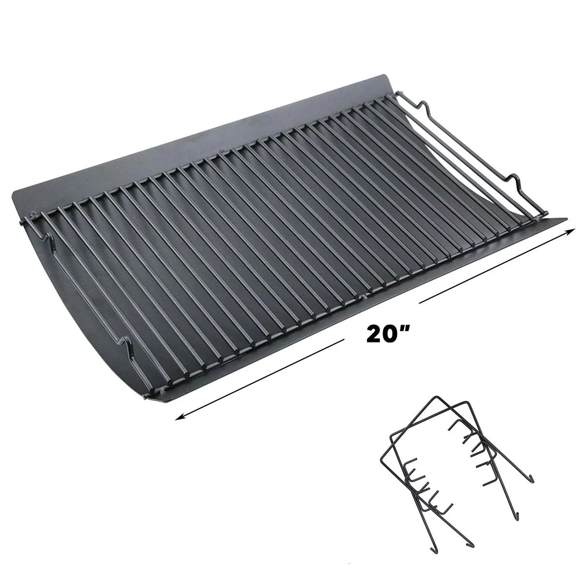 20 inch Ash Pan Drip Pan for Charcoal Grill with 2pcs Fire Grate Hanger V35092