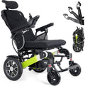 500W Reclining Electric Wheelchair, 21 Miles Travel Range, Foldable All Terrain Motorized Wheelchair W385