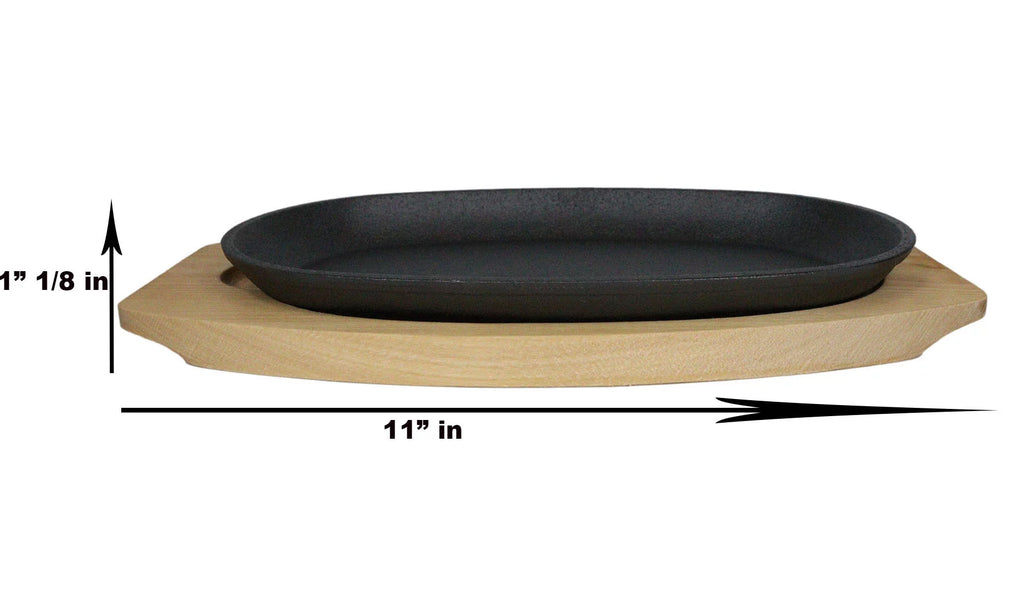 Cast Iron Sizzling Fajita Skillet Set with Base F6370