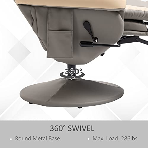 Manual Recliner Armchair PU Leather with Adjustable Leg Rest H283