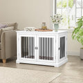 White Dog Crate Furniture with Cushion S121695