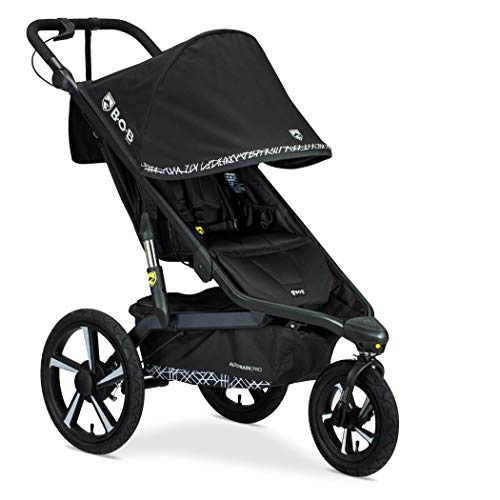 Black Jogging Stroller with Snack Tray and Handlebar Console U5529
