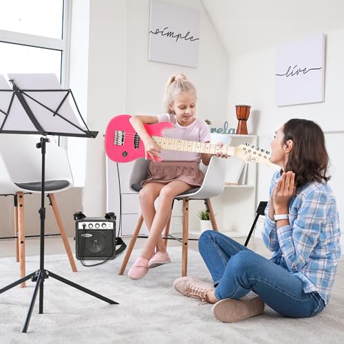 30 inch Kids Electric Guitar with Amp, Gig Bag, Strap, Cable, Strings and Picks (Black) A950389