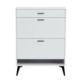 Grey Shoe Storage Cabinet With Metal Legs S4879