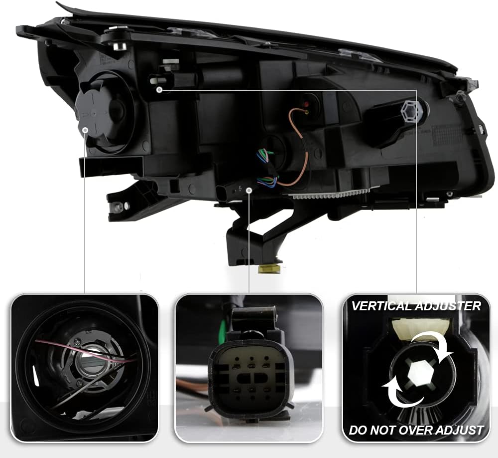 Black Halogen Headlight Lamp Left Driver Side V1148