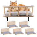 Natural Wood Cat Wall Shelves with 5 Steps Q2731