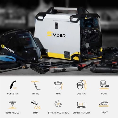 Aluminum MIG Welder Pulse MIG/MAG/HF TIG/Stick/Pilot ARC Plasma Cutter 200A Welding Machine 10 in 1 Welder Cutter Combo M8831