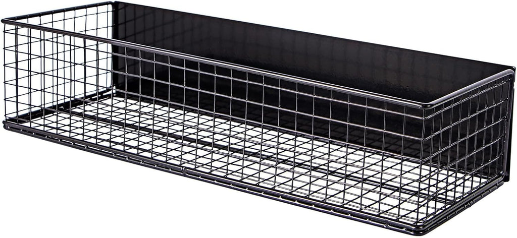 Black Magnetic Wire Mesh Shelf, 13.77" x 5.11" x 3.26" H99857