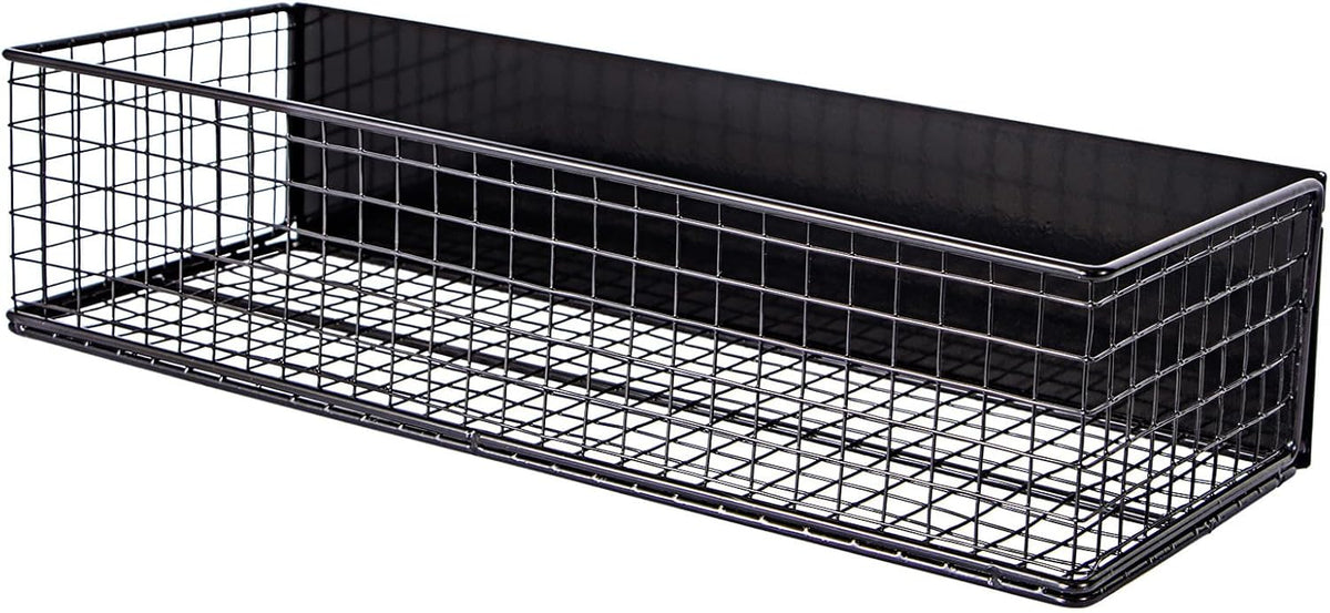 Black Magnetic Wire Mesh Shelf, 13.77" x 5.11" x 3.26" H99857