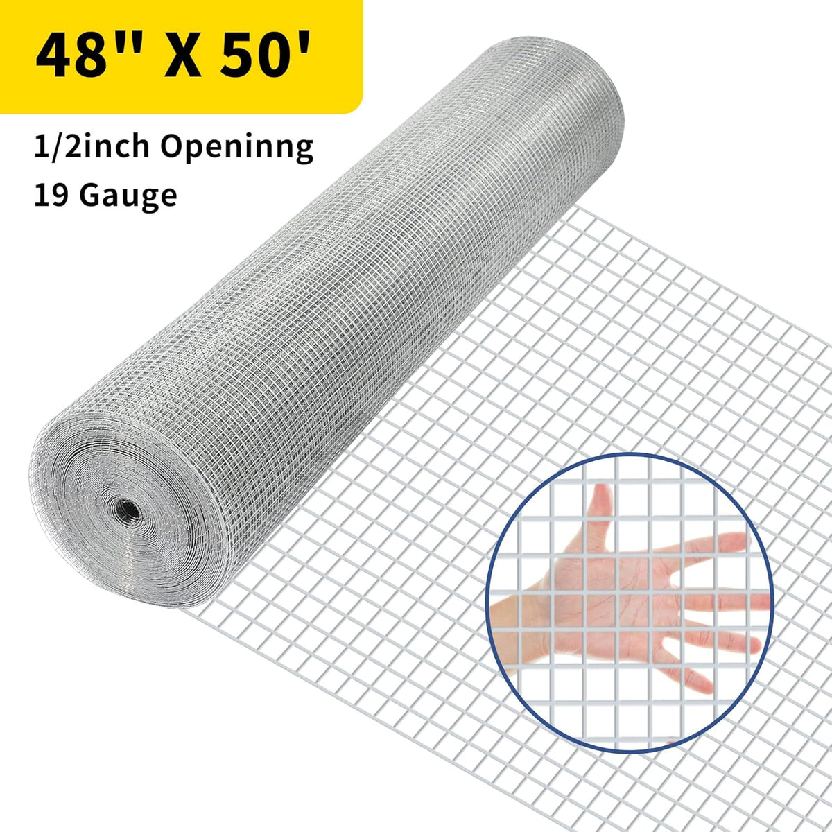 Galvanized 48inx50ft 19 Gauge Wire Mesh P117479