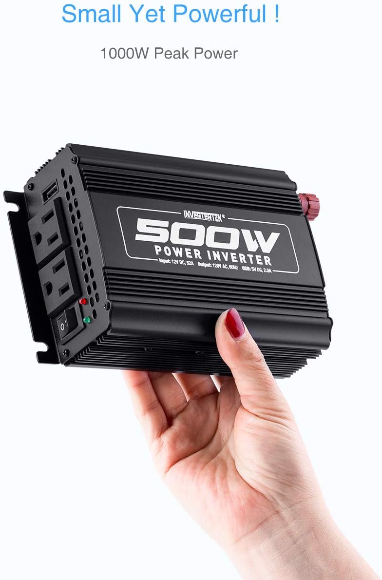 500W Car Power Inverter DC 12V to AC 110V with USB Ports U9656