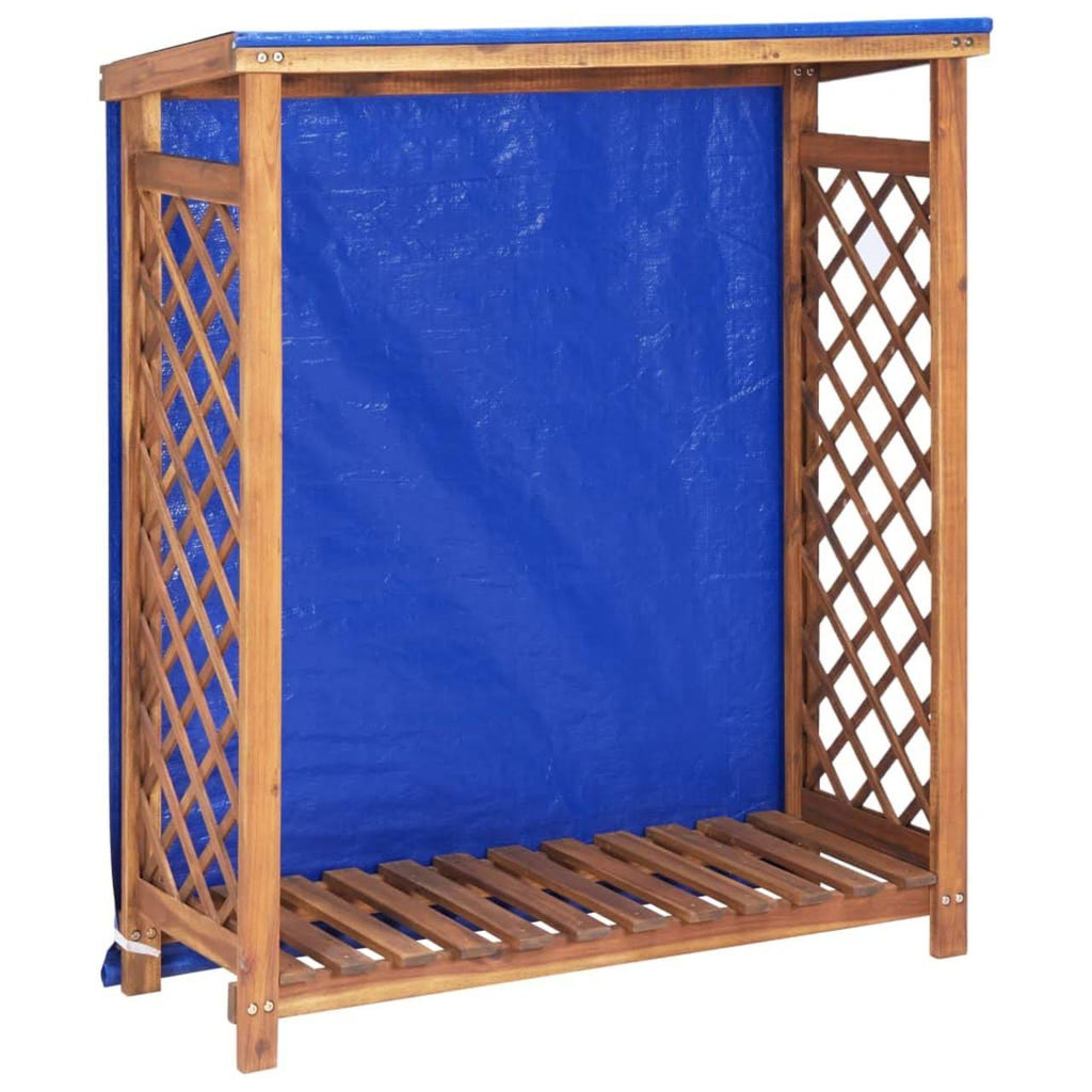 Firewood Storage Shed Solid Acacia Wood L33352