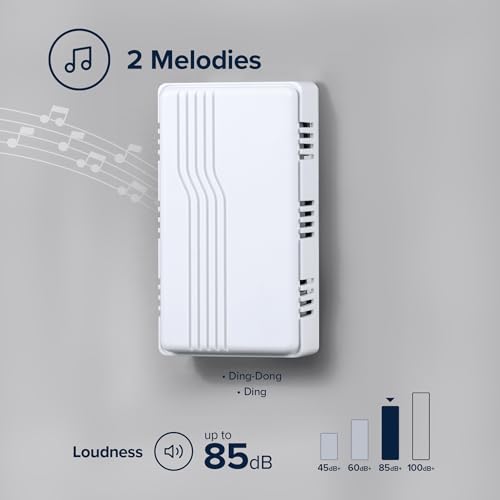 White Wired Mechanical Doorbell Chime, Plastic, 80 dB E251