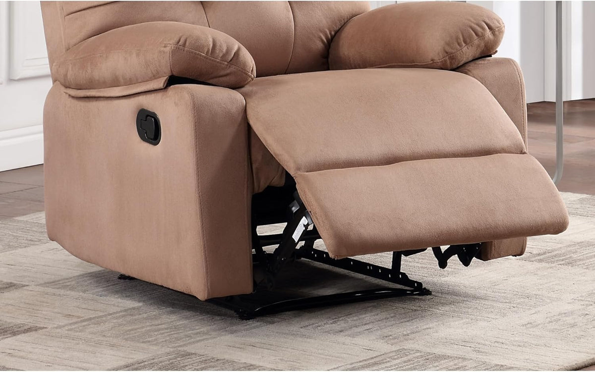 Peat Color Plush Microfiber Motion Recliner Chair E766695