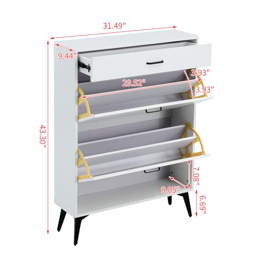 Grey Shoe Storage Cabinet With Metal Legs S4879