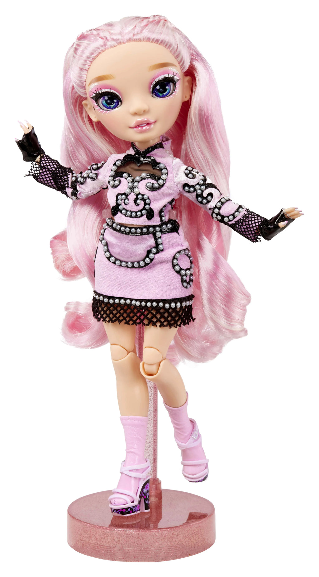 Pink Lavender Fashion Doll with 2 Designer Outfits and Microphone Headset B56294