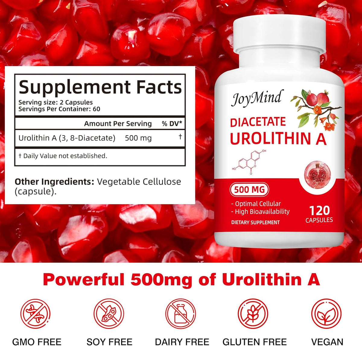 Urolithin A 500mg 120 Vegan Capsules C6219