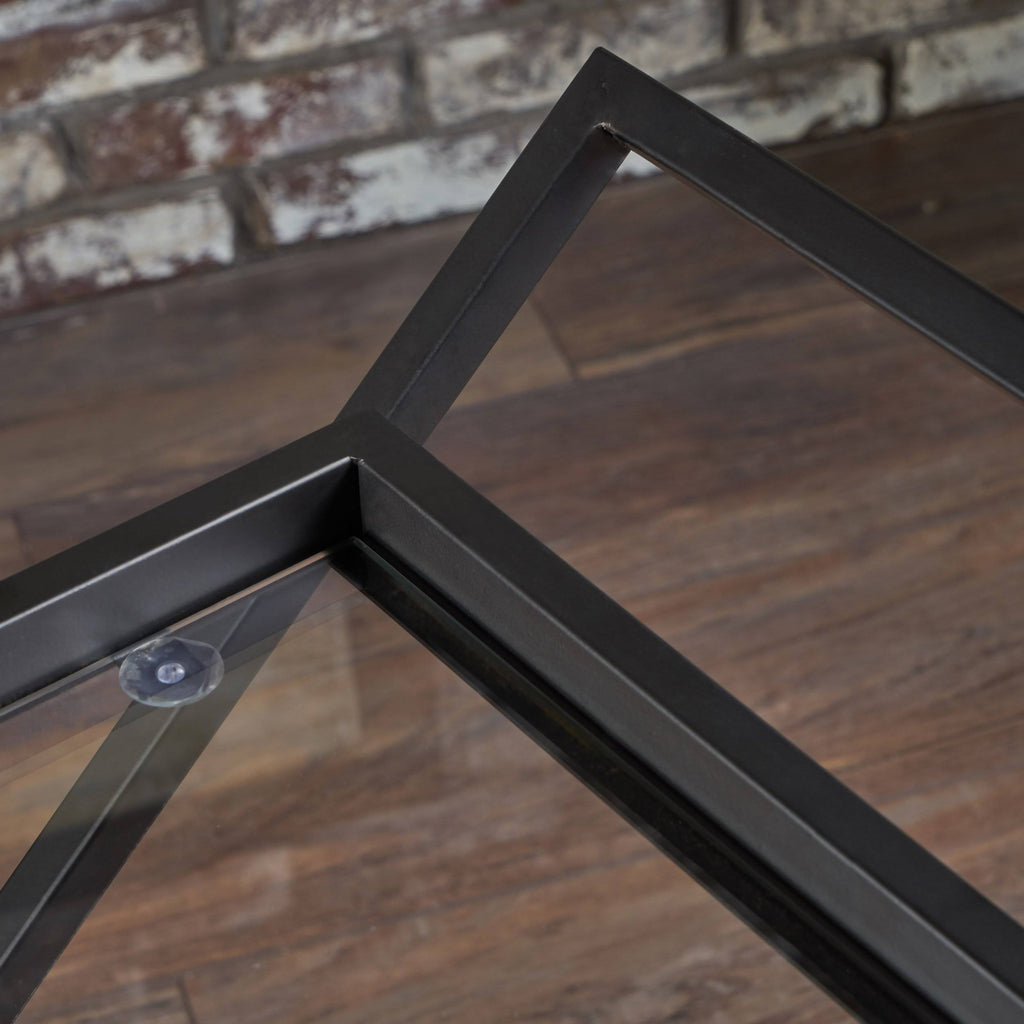 Black Tempered Glass Iron Bar Cart P996232