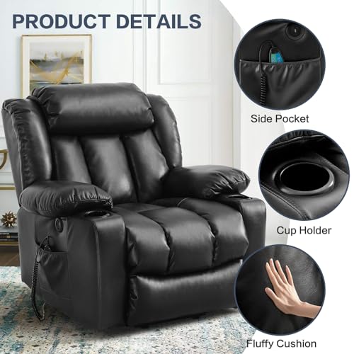 Ochre Leather Power Lift Recliner Chair with Massage & Heat K487189