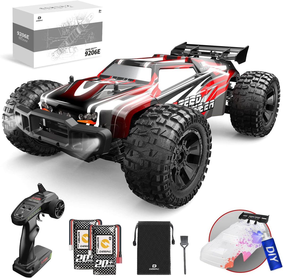 1:10 Scale 4WD Off Road RC Monster Truck with 2 Battery N8445