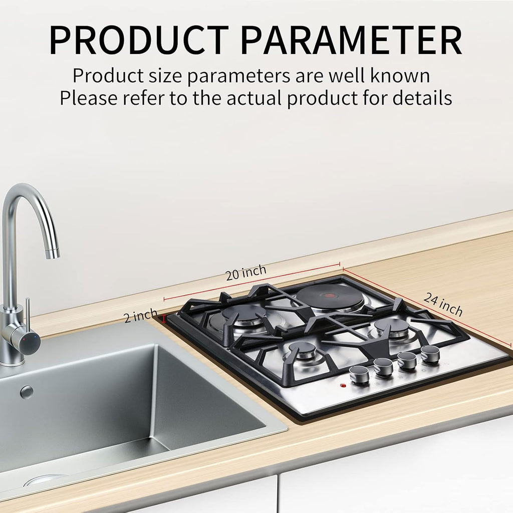 24×20 Inches Stainless Steel Gas Cooktop 3 Sealed Burners C48885