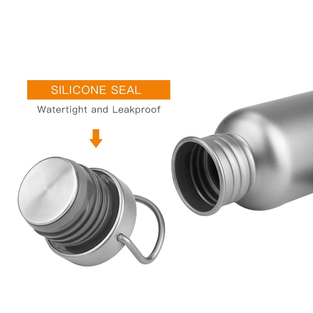 600ml Full Titanium Water Bottle with Extra Lid Ultralight E618