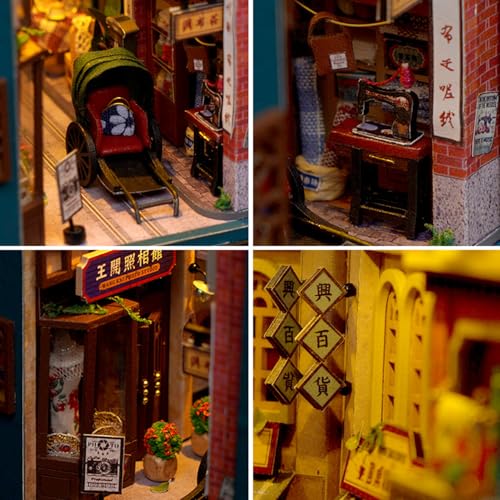 DIY Book Nook Kit with Music Box 3D Wooden Puzzle G586430