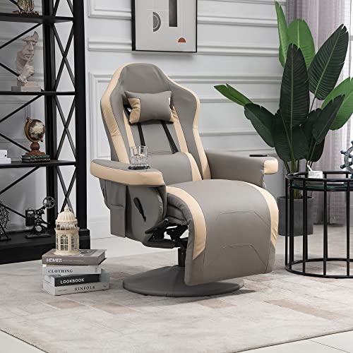 Manual Recliner Armchair PU Leather with Adjustable Leg Rest H283