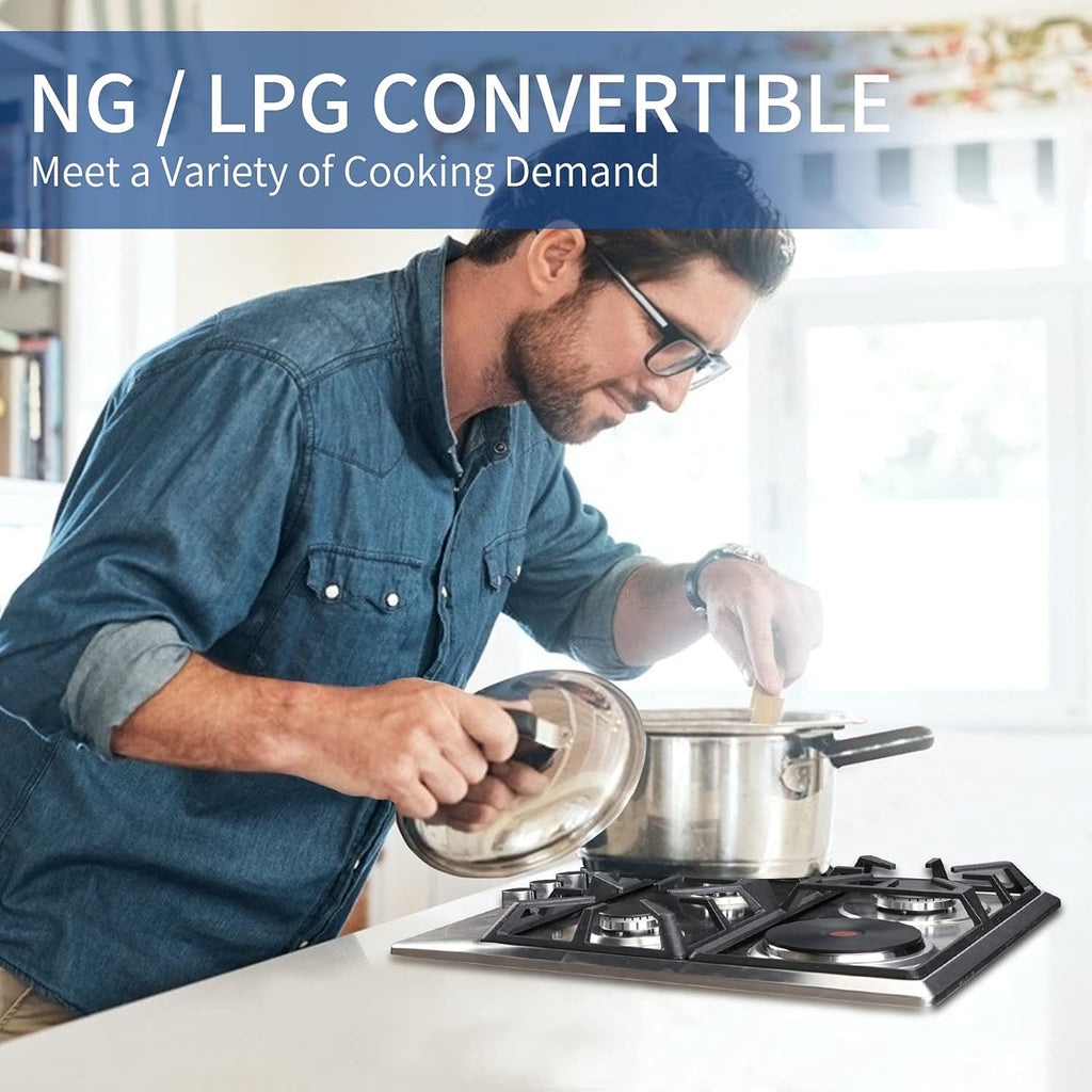 24×20 Inches Stainless Steel Gas Cooktop 3 Sealed Burners C48885