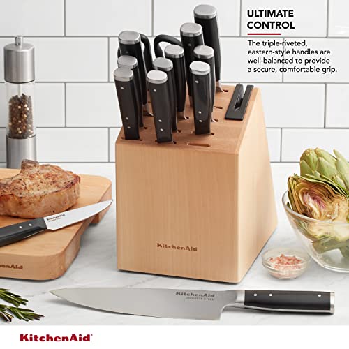 14-Piece High Carbon Stainless Steel Knife Block Set with Sharpener I3609
