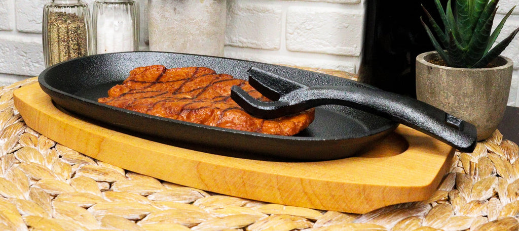 Cast Iron Sizzling Fajita Skillet Set with Base F6370
