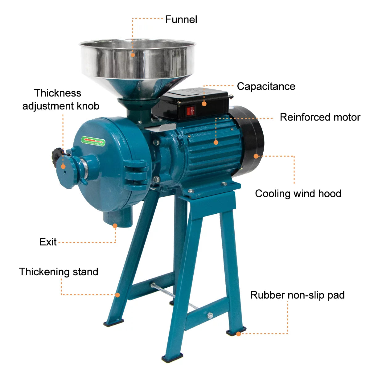 3000W Wet Dry Commercial Electric Grain Grinder Mill S51152