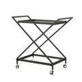 Black Tempered Glass Iron Bar Cart P996232
