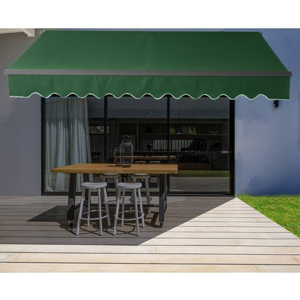 Motorized Retractable Patio Awning 12x10 Green S607889