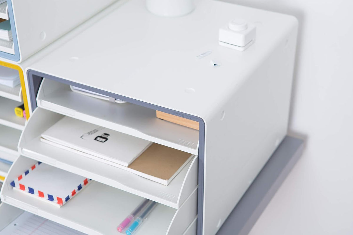4 Tier Stackable File Cabinet with Sliding Drawers H2146