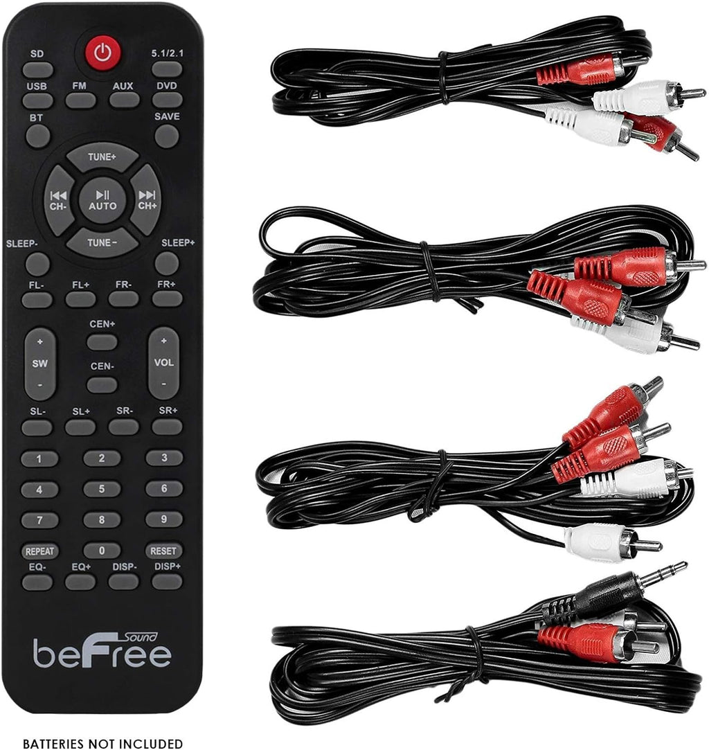 Red 5.1 Channel Bluetooth Speaker System with Remote Control G264