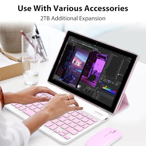 18GB RAM 128GB ROM 2TB Expandable 2 in 1 Tablet with Keyboard Case Mouse Stylus S72675