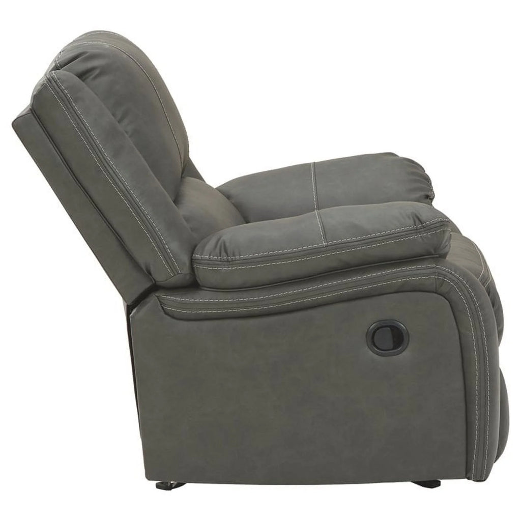 Gray Faux Leather Rocker Recliner Z2531