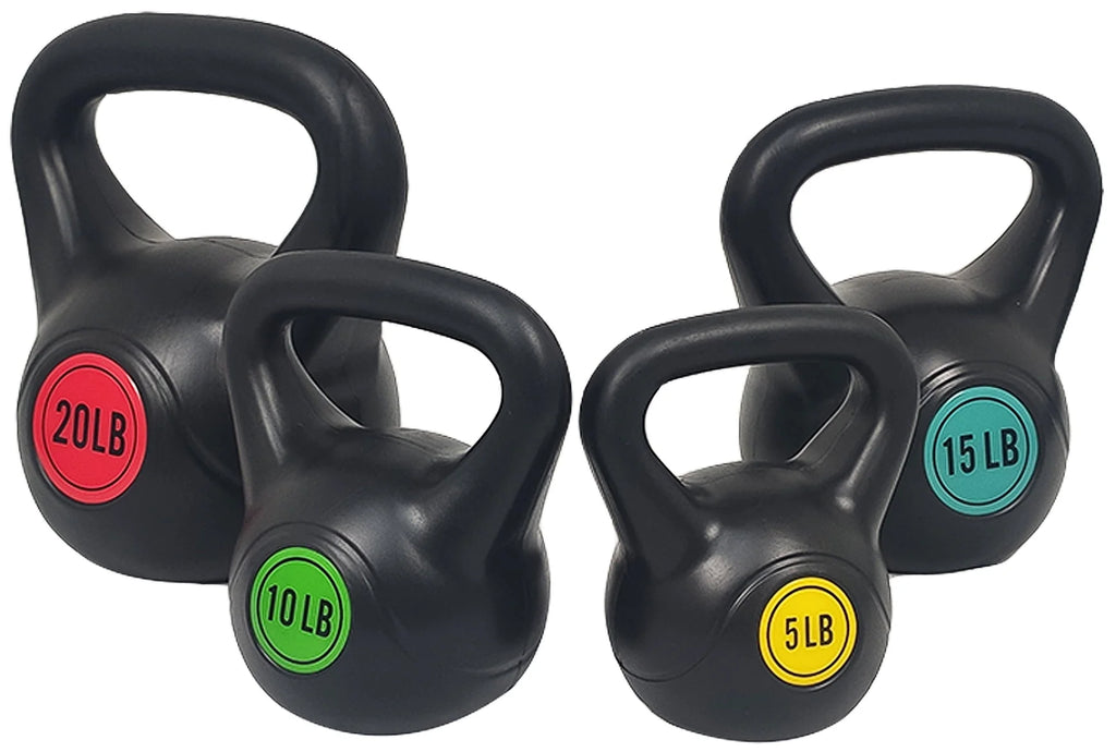 Wide Grip Kettlebell Set, 5lb, 10lb, and 15lb J167028