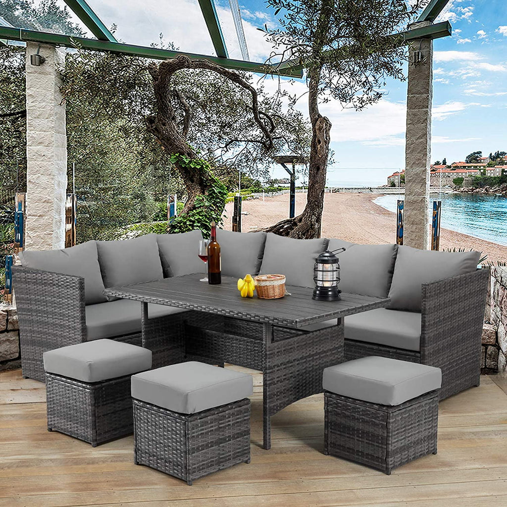 7 Piece Rattan Wicker Patio Conversation Set K377655