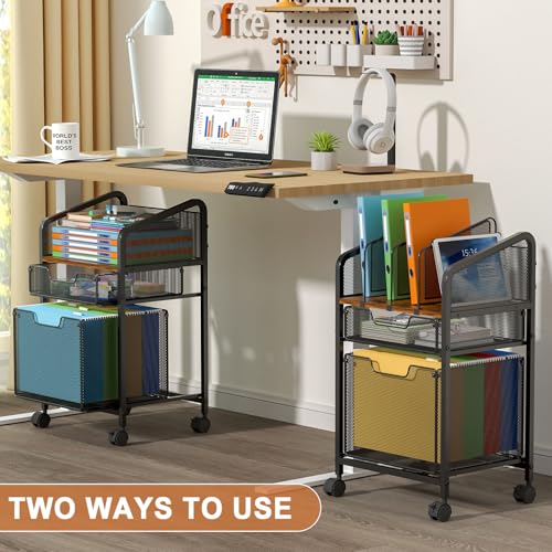 White Rolling File Cabinet with Adjustable Dividers M6980